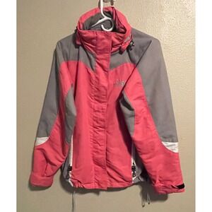 The North Face Pink Gray HyVent Men's‎ S, Gore Tex Waterproof Hooded Jacket